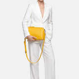 Borsa a Spalla in Dollaro Leather Giallo