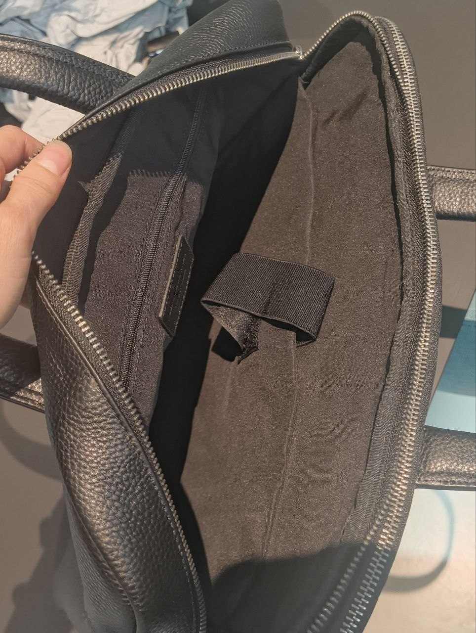 Borsa a Mano in Vera Pelle Nero