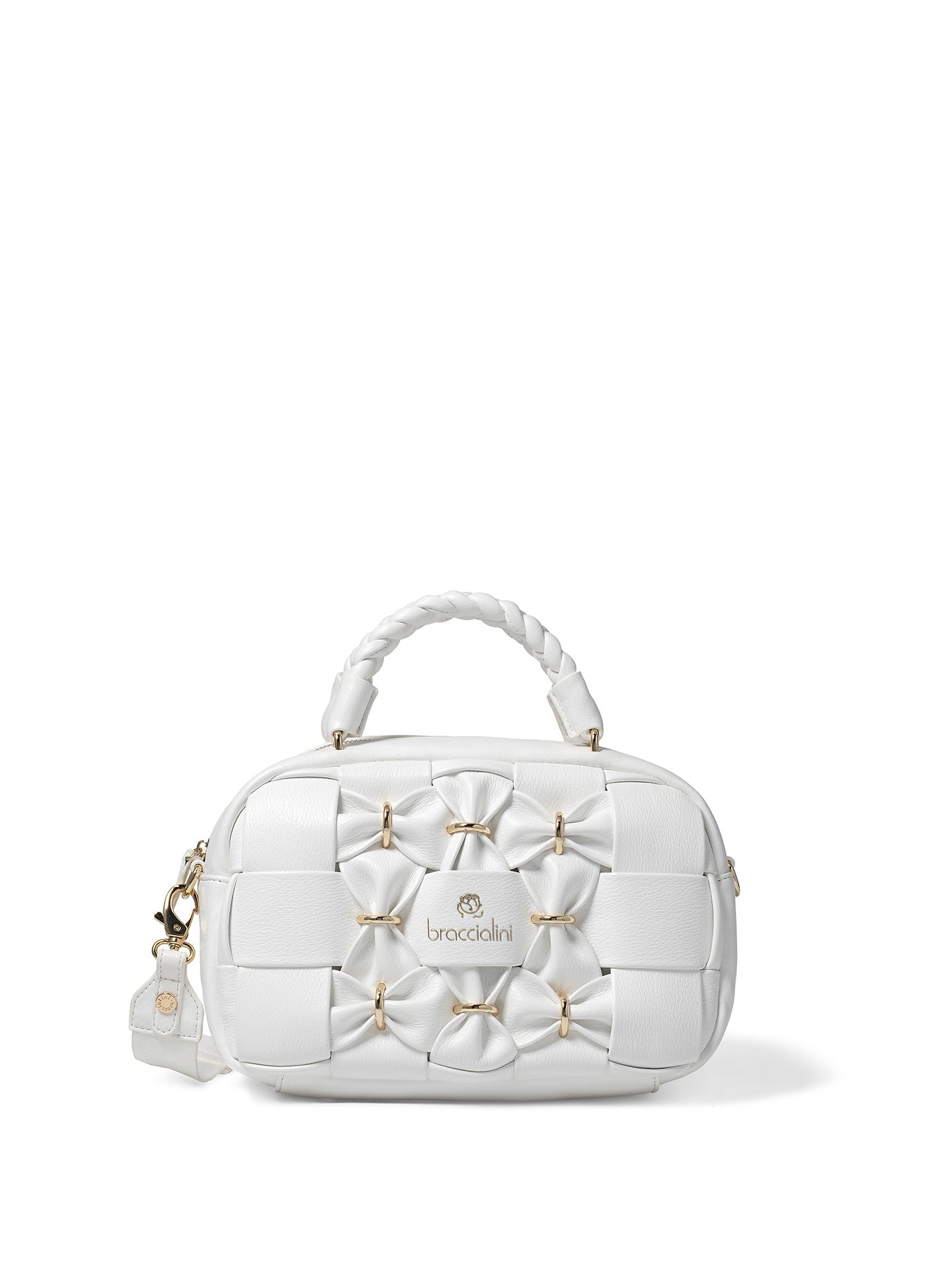 Borsa a Mano in Pelle Vegana Bianco Braccialini