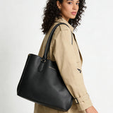 Borsa a Spalla in Pelle Vegana Nero