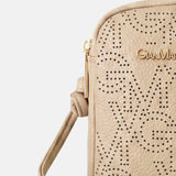 Borsa a tracolla in Pelle Vegana Khaki