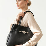 Borsa a Tracolla in Dollaro Leather Nero