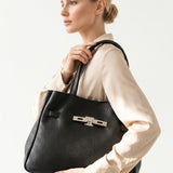 Borsa a Tracolla in Dollaro Leather Nero