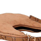 Bolso de hombro de piel vegana marrón