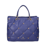Borsa a Spalla in Pelle Sintetica Blu Braccialini