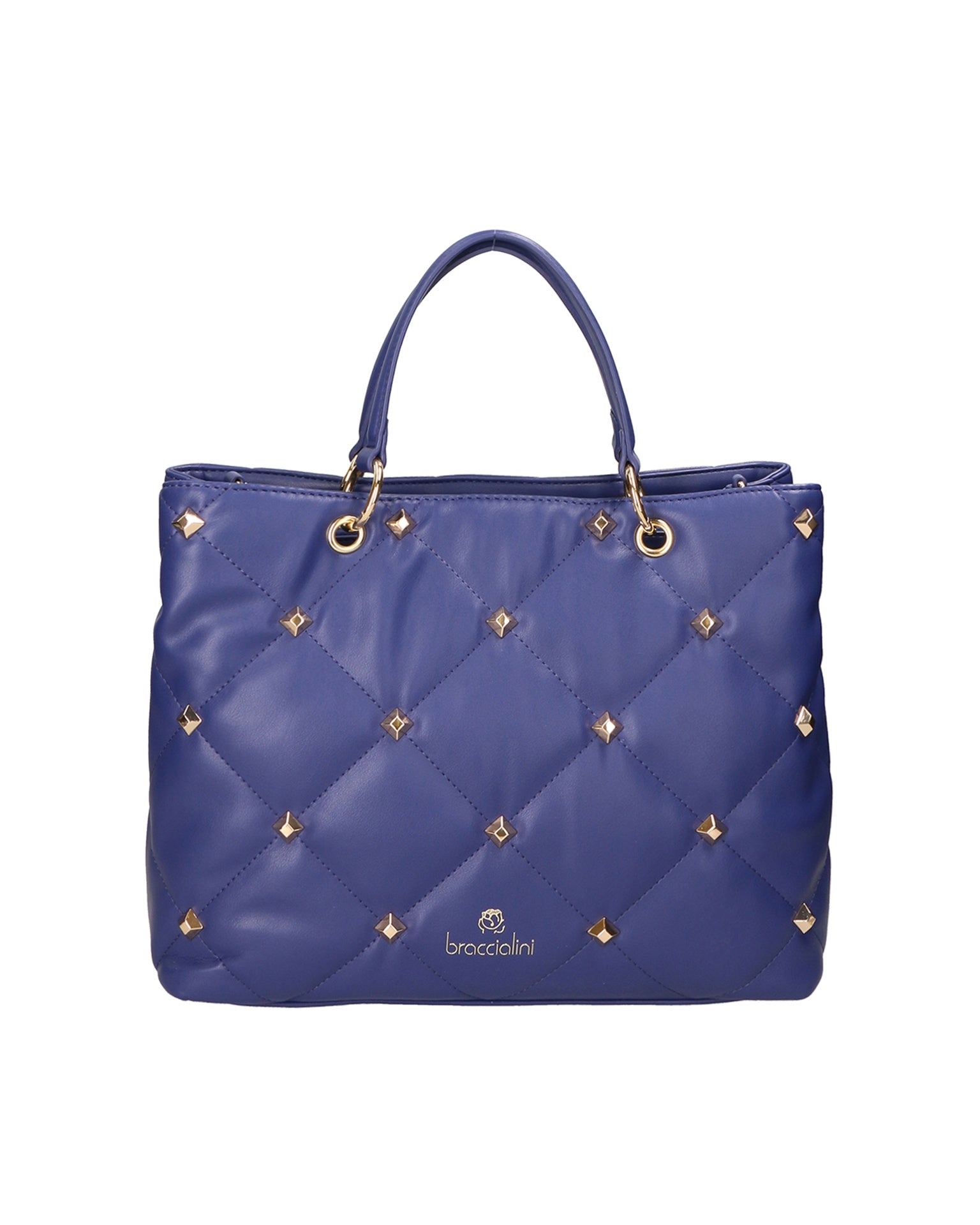 Borsa a Spalla in Pelle Sintetica Blu Braccialini