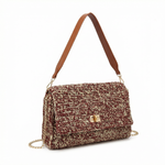 Borsa a Tracolla in Woven Straw Marrone