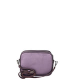 Borsa a Tracolla in Genuine Printed Suede Leather Viola