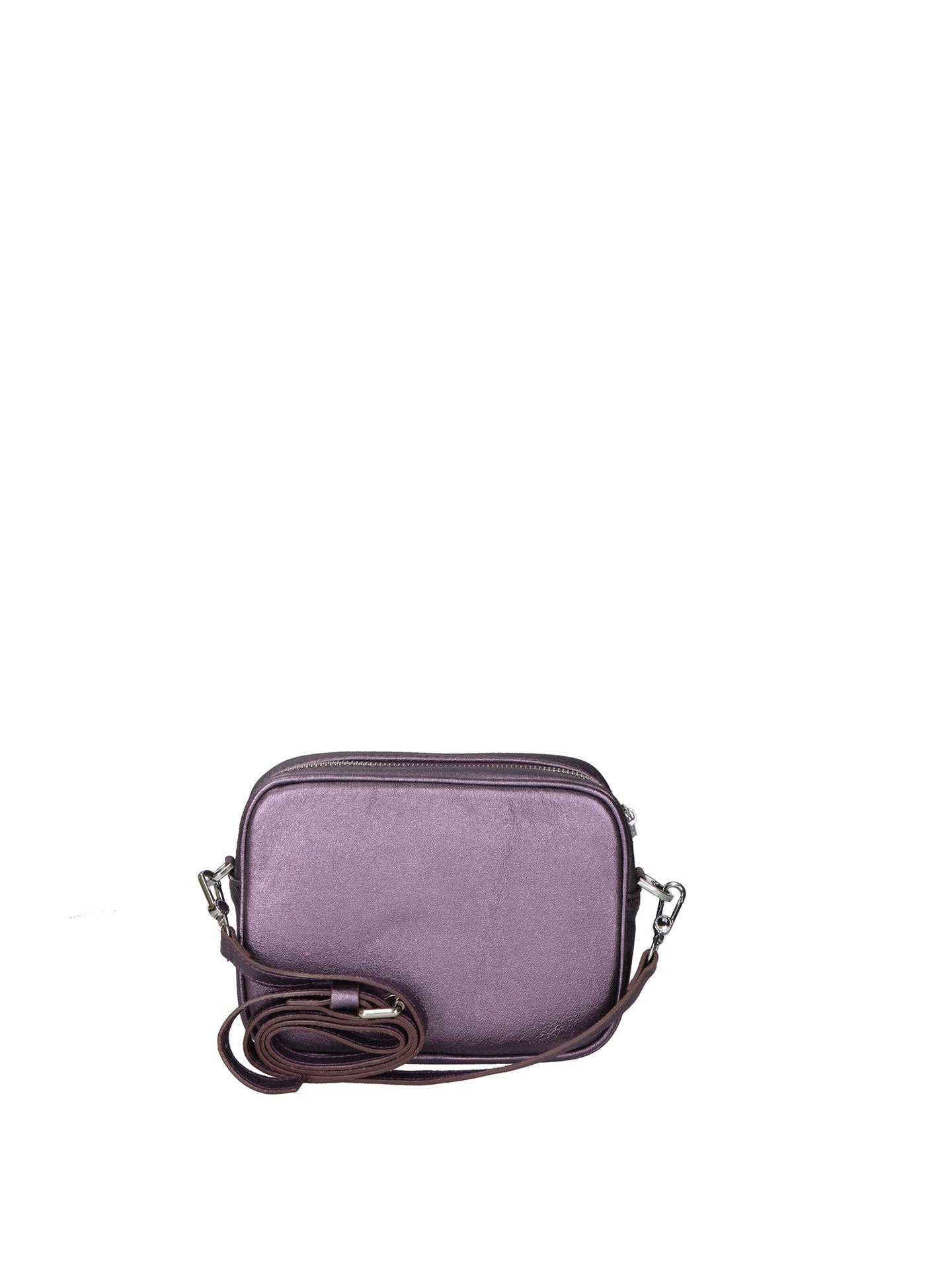Borsa a Tracolla in Genuine Printed Suede Leather Viola