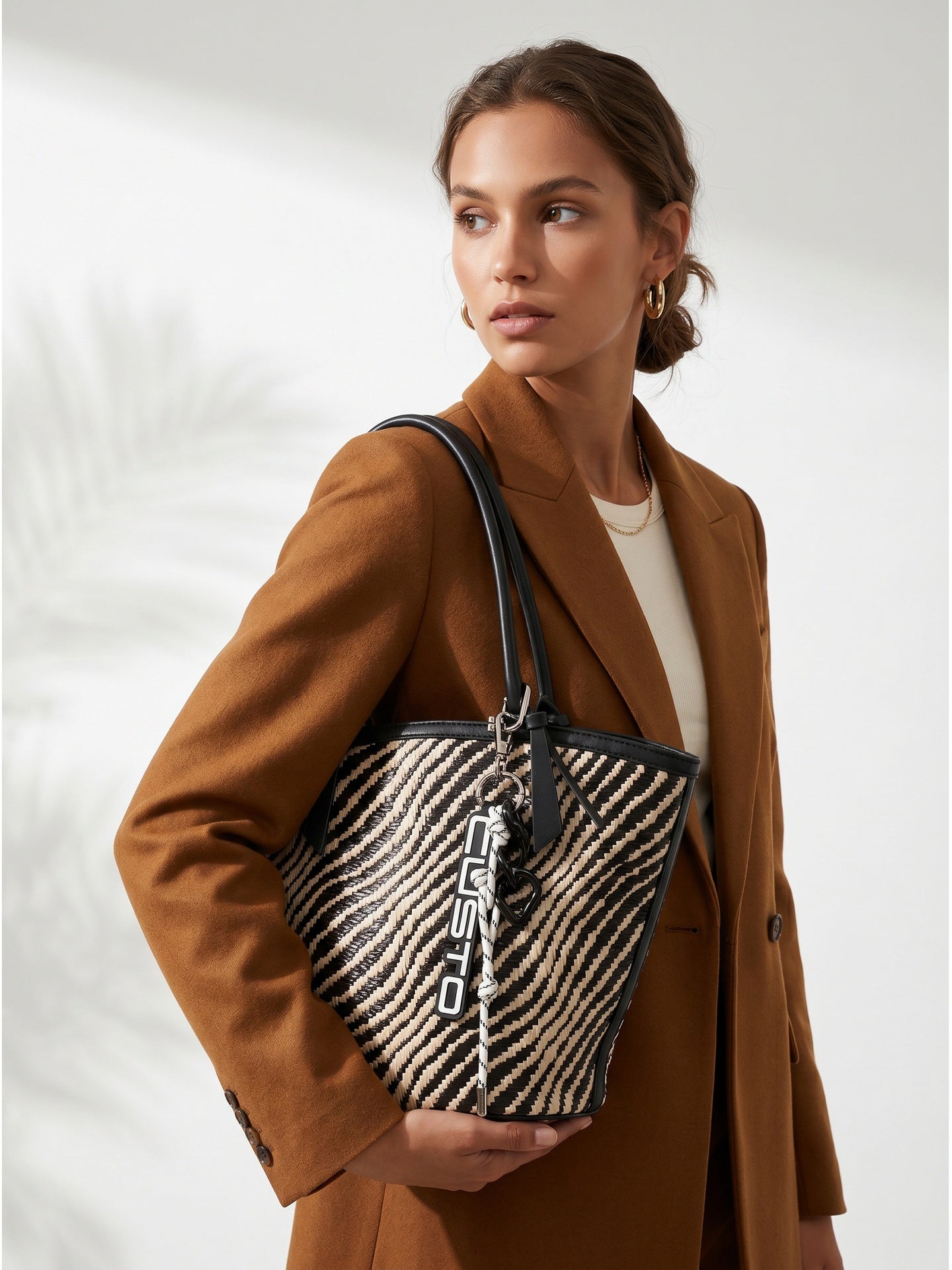 Borsa a Mano in Pelle Vegana Bianco