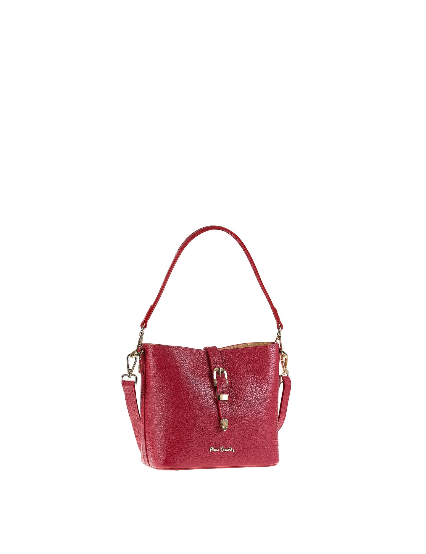 Borsa a Spalla in Vera Pelle Rubino
