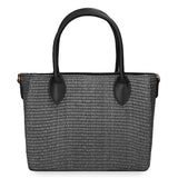 Bolso de mano de piel vegana negra