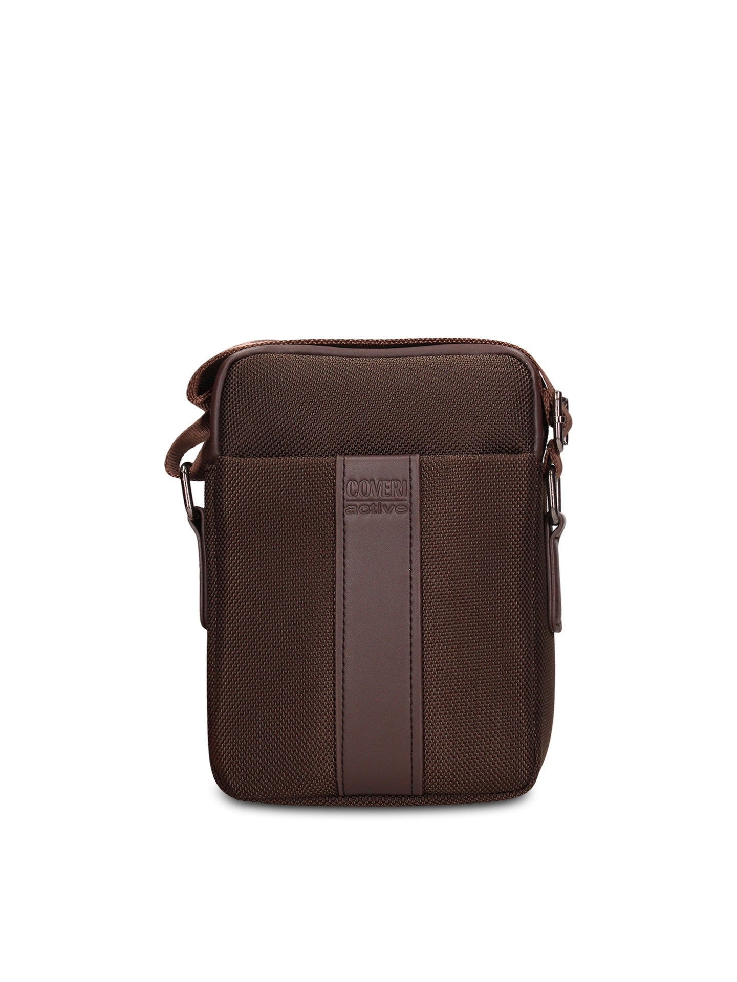 Borsa a Tracolla in 100% Pu Vegan Leather Marrone Scuro