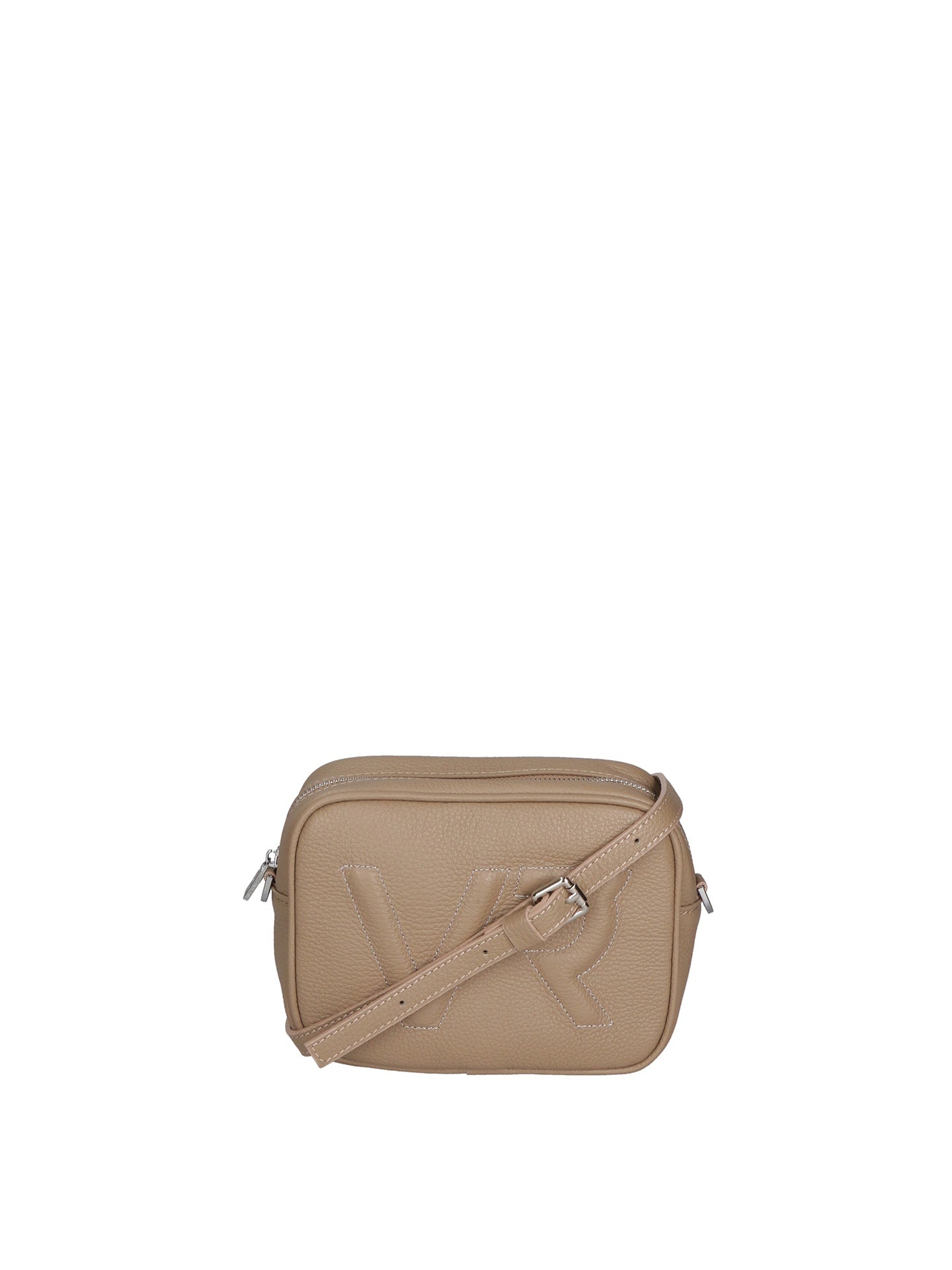 Borsa a Tracolla in Dollaro Leather Beige Scuro