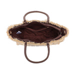Borsa a Mano in Woven Straw Marrone