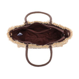Borsa a Mano in Woven Straw Marrone