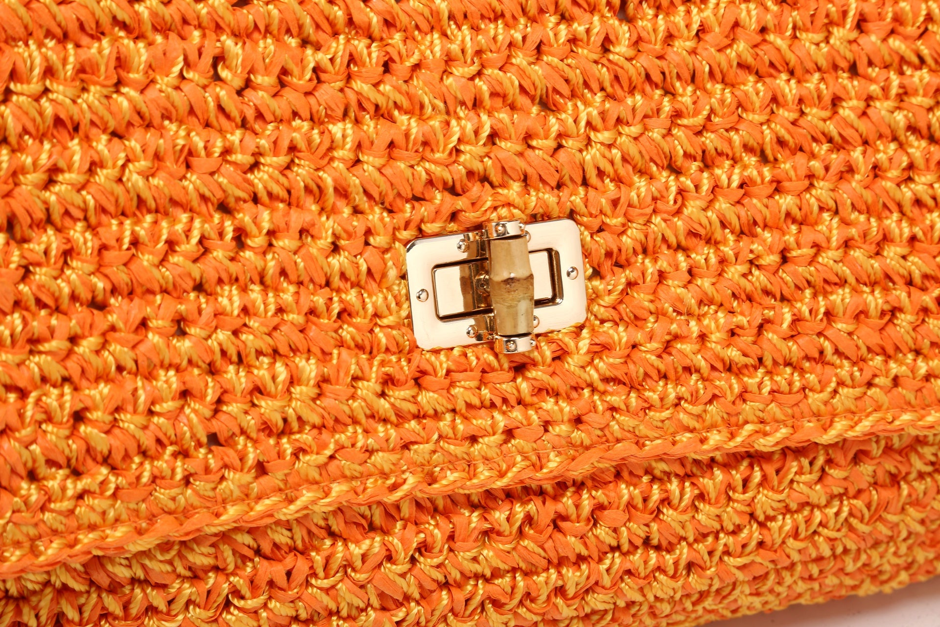 Borsa a Tracolla in Woven Straw Giallo