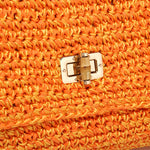 Borsa a Tracolla in Woven Straw Giallo