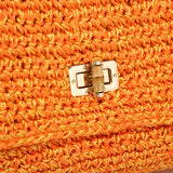 Borsa a Tracolla in Woven Straw Giallo