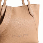 Borsa a Mano in Pelle Vegana Beige
