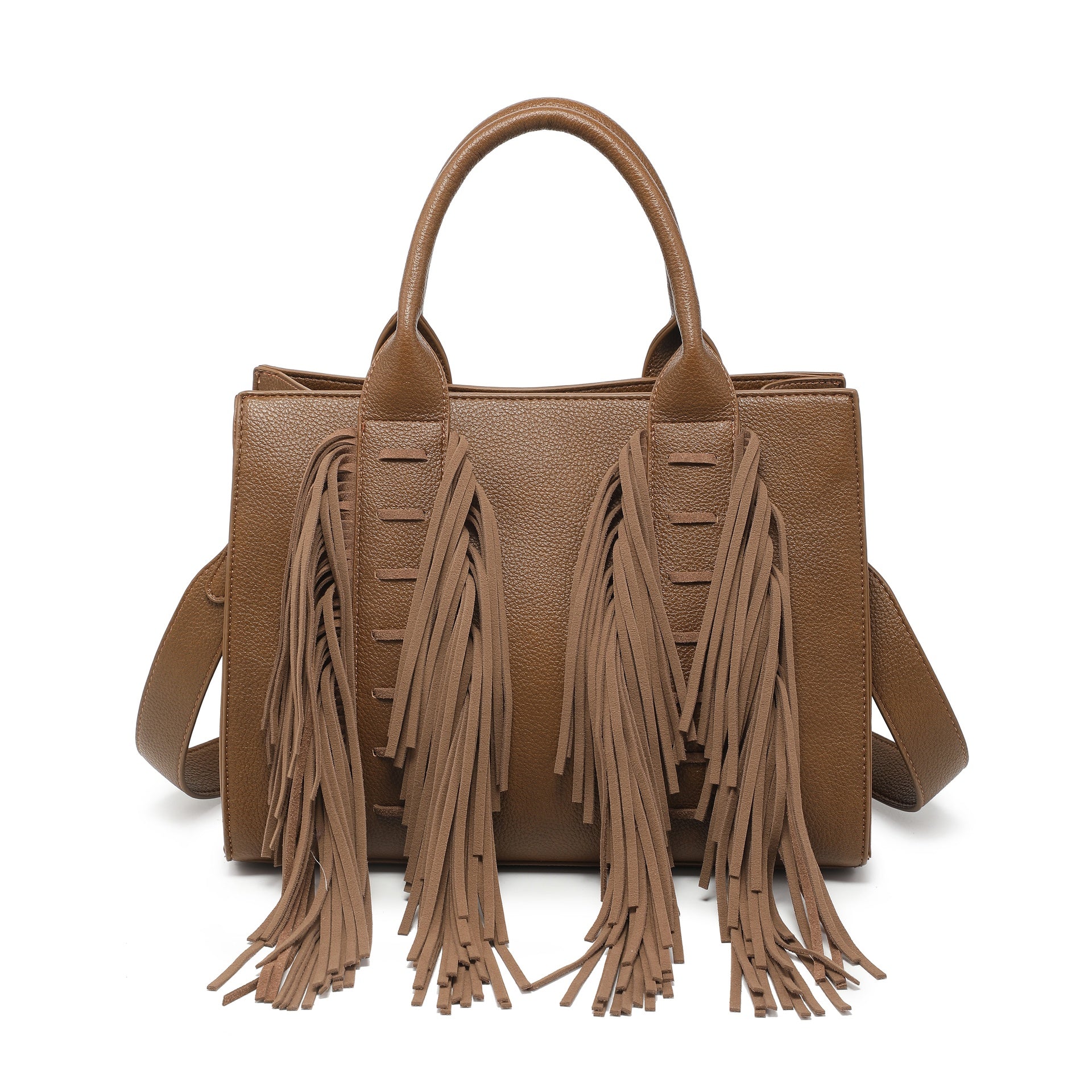 Borsa a Mano in Polyurethane Marrone