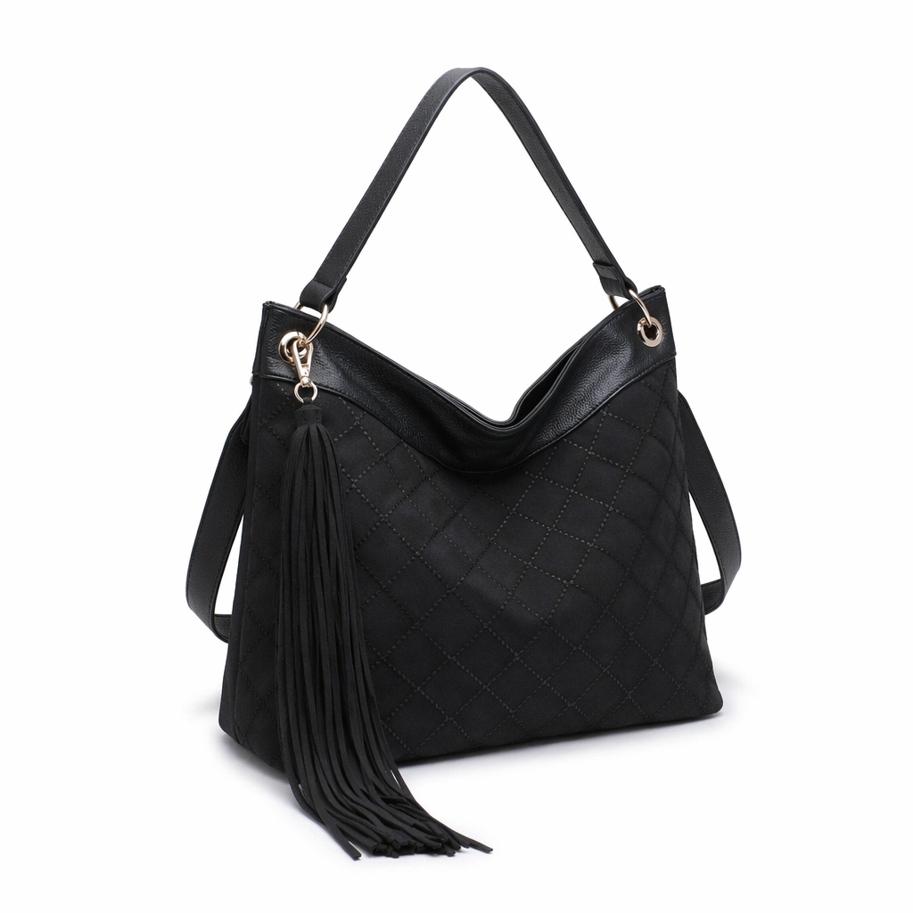 Borsa a Spalla in Pelle Vegana Nero
