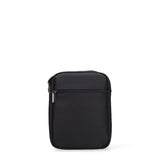Bolso de hombro para hombre de piel vegana en negro y azul.