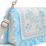 Borsa a Spalla in Cotone Blu