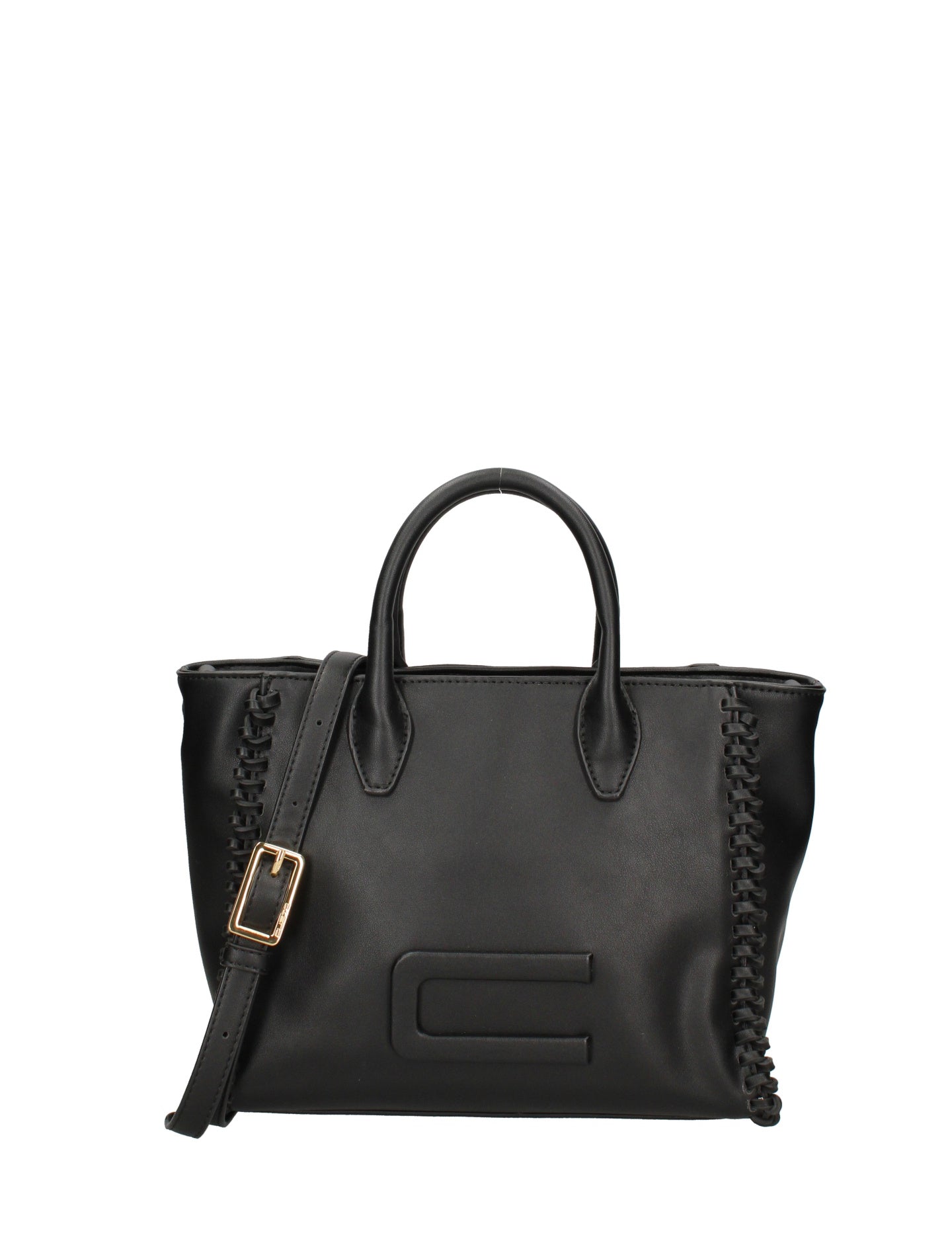 Borsa a mano in Pelle Vegana Nero