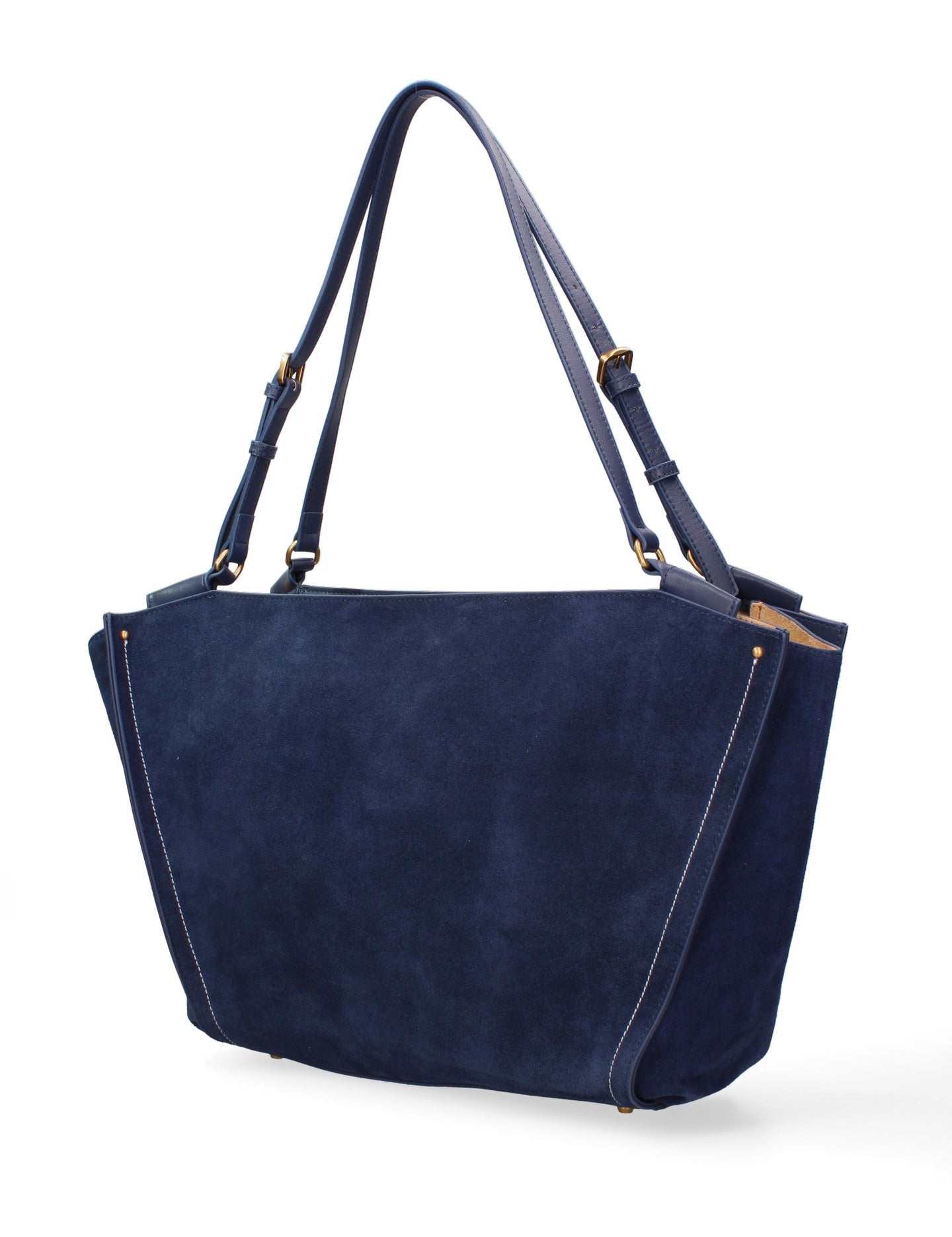 Borsa a Spalla in Vera Pelle Blu Jeans
