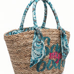 Borsa Shopper in Rattan Blu