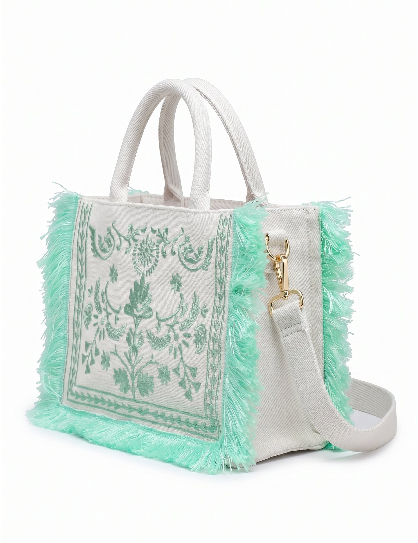 Borsa a Mano in Cotone Verde