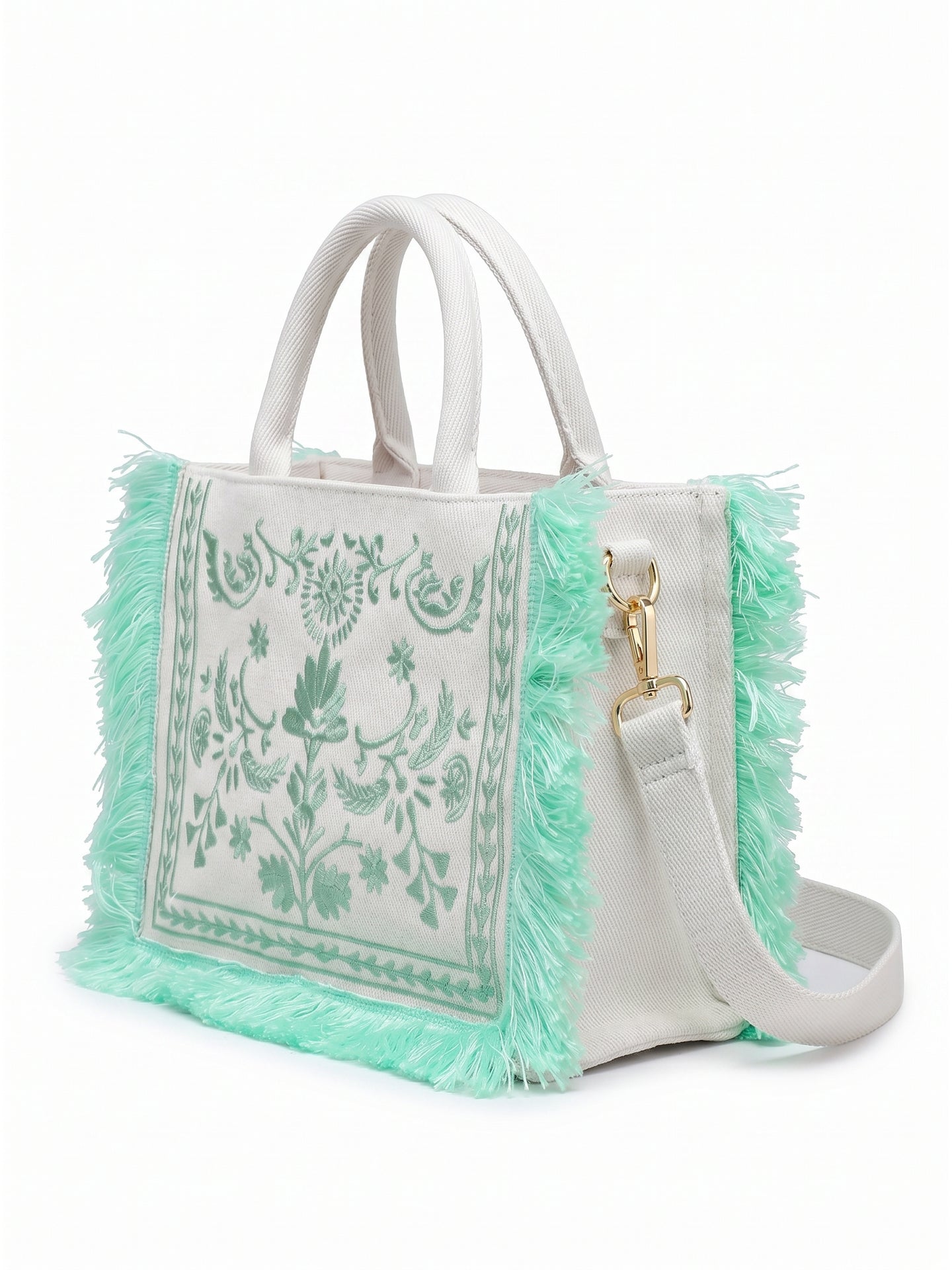 Borsa a Mano in Cotone Verde