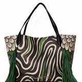 Borsa a Mano in Pelle Vegana Verde