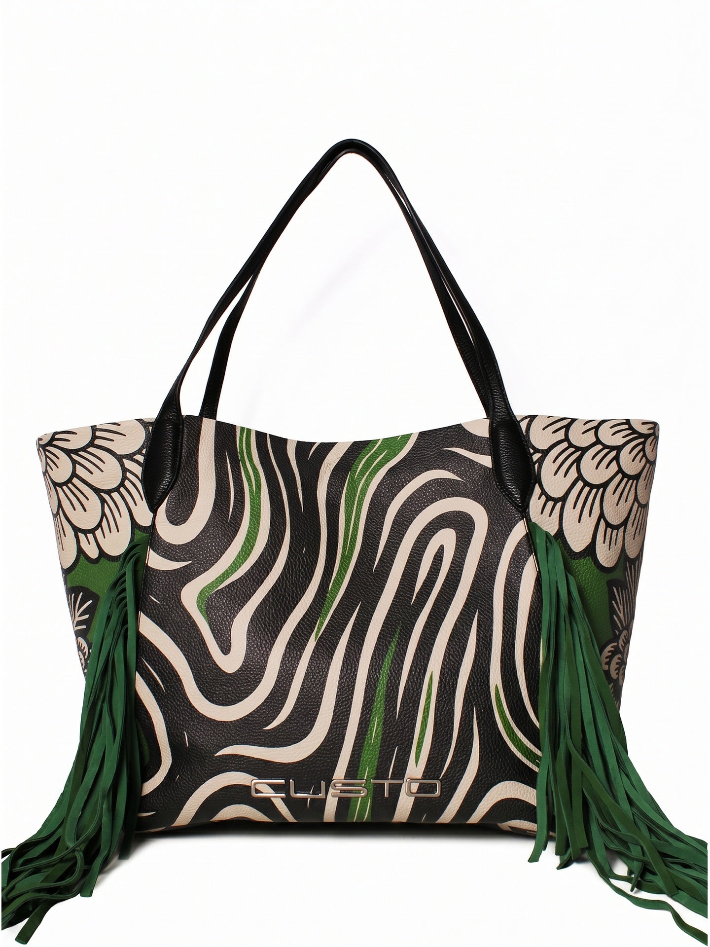 Borsa a Mano in Pelle Vegana Verde