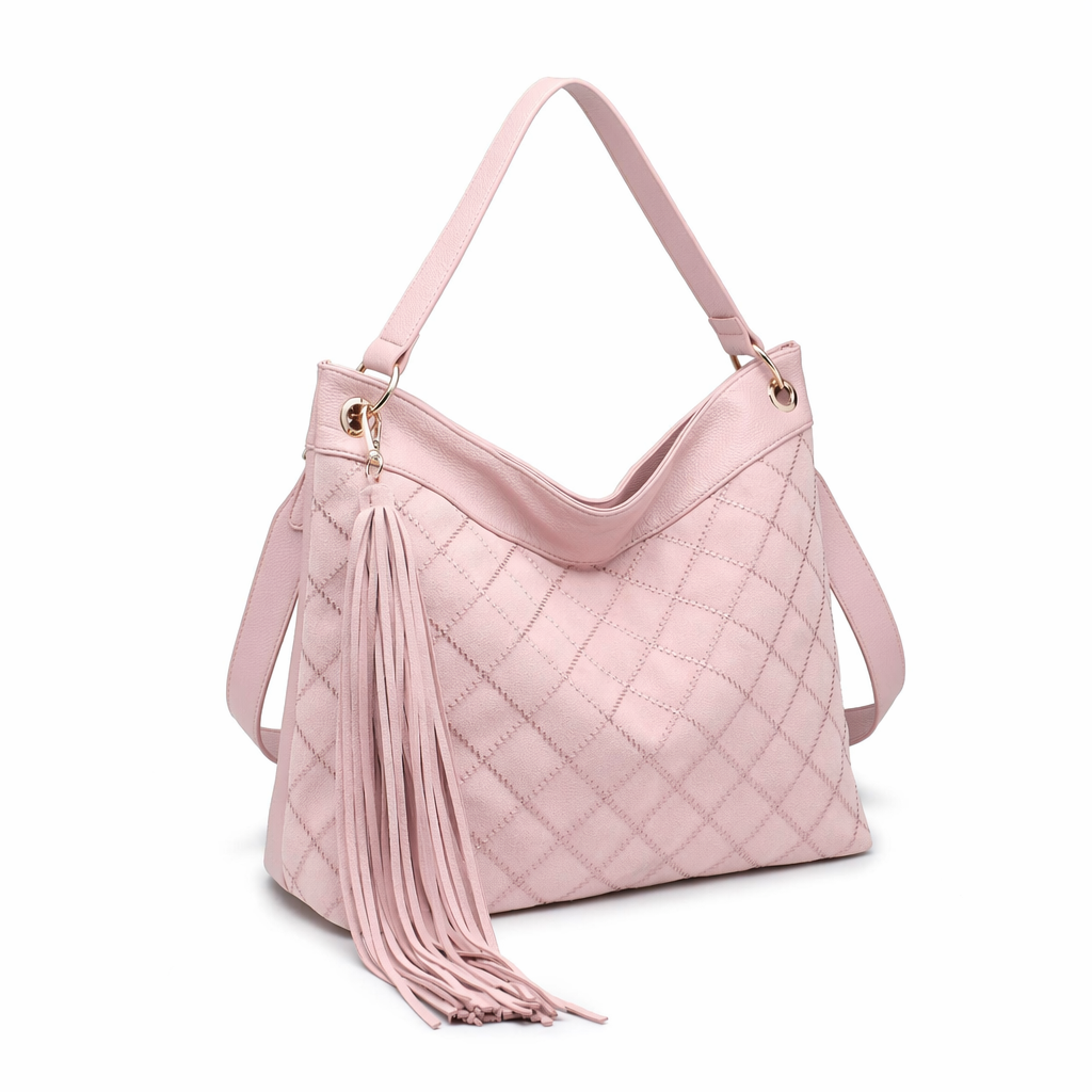 Borsa a Spalla in Pelle Vegana Rosa