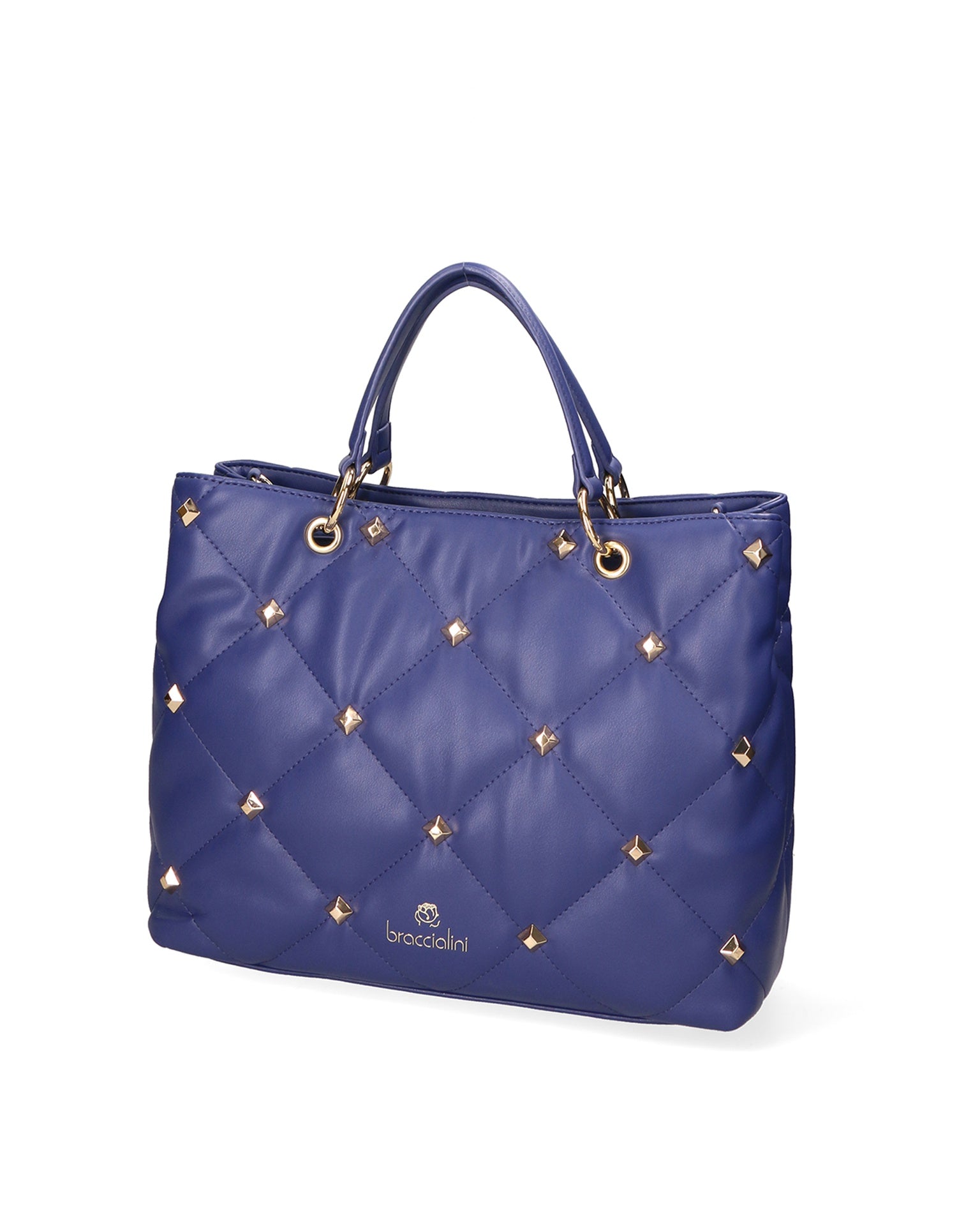 Borsa a Spalla in Pelle Sintetica Blu