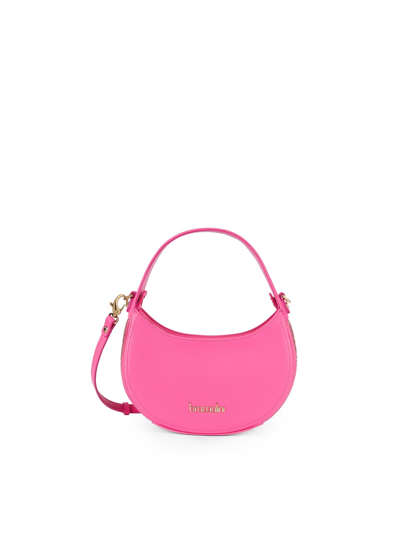 Borsa a Spalla in Vera Pelle Fuxia Braccialini