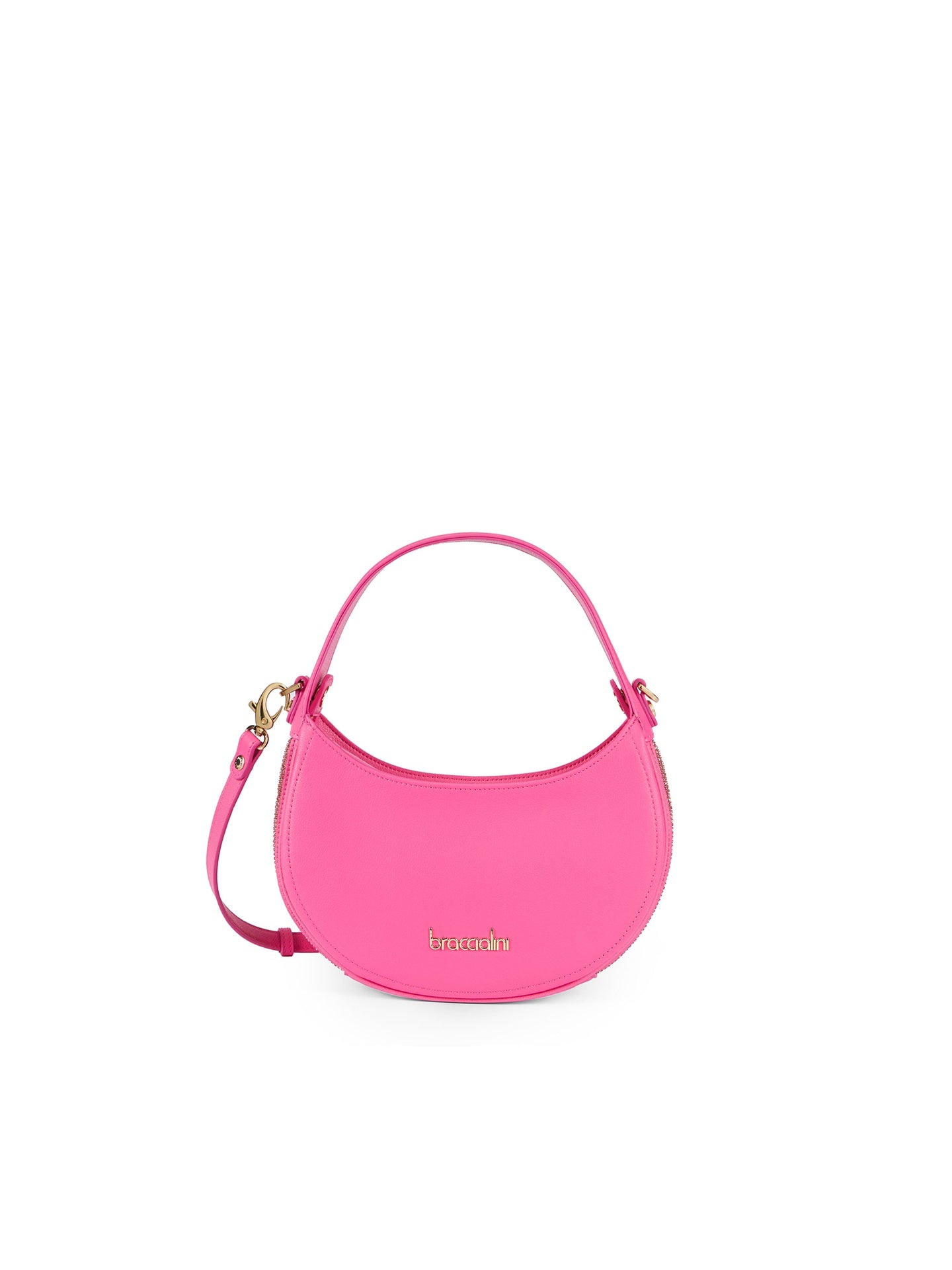 Borsa a Spalla in Vera Pelle Fuxia Braccialini