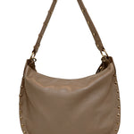 Borsa a Spalla in Dollaro Leather Beige Scuro