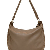 Borsa a Spalla in Dollaro Leather Beige Scuro