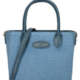 Handtasche aus veganem Leder in Jeansblau