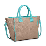 Hellblaue Polyester-Schultertasche