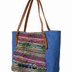 Borsa a Mano in Pelle Vegana Blu
