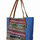Borsa a Mano in Pelle Vegana Blu