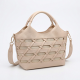 Borsa a Mano in Polyurethane Beige Scuro