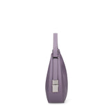 Lila Schultertasche aus veganem Leder