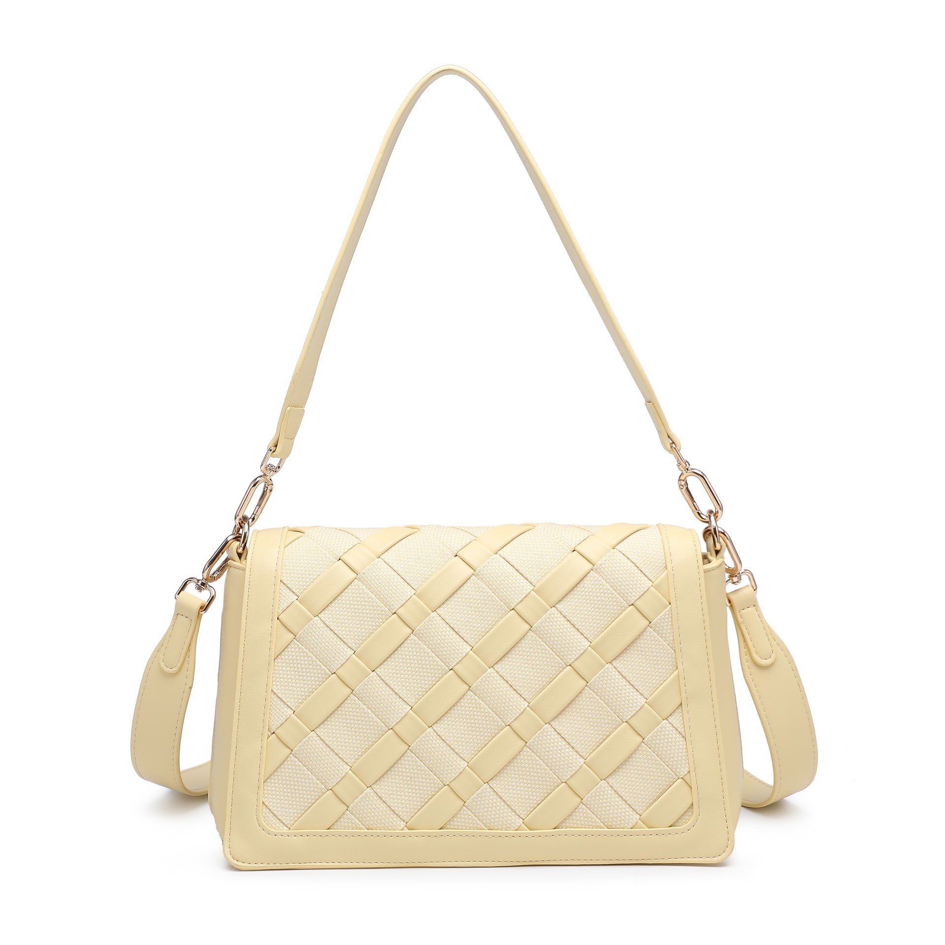 Borsa a Spalla in Pelle Vegana Giallo