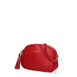Sac à bandoulière en cuir véritable rubis