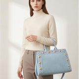 Borsa Shopper in Pelle Vegana Blu